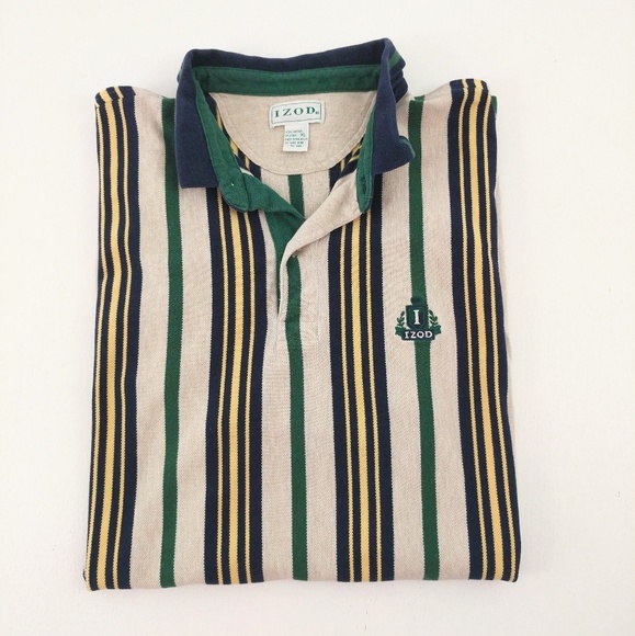 Vintage Izod | Green Blue Dad Polo Size large - Picture 2 of 8